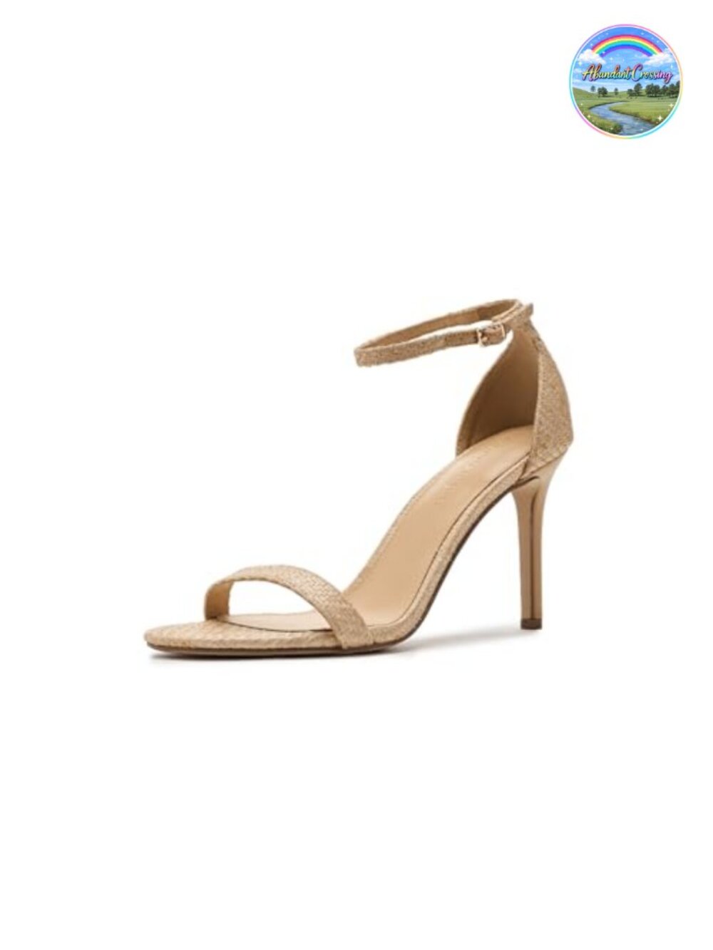 Polyurethane Ankle Strap Stiletto Heel Dress Pumps